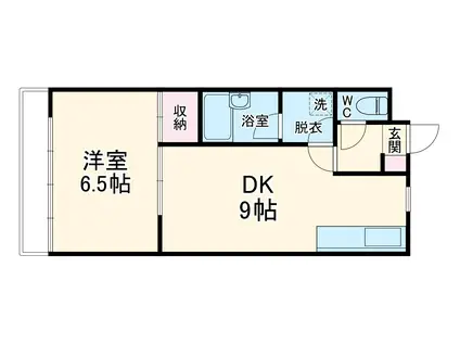 ライオンズマンション上溝Ⅱ(1DK/1階)の間取り写真