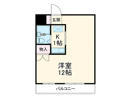 コーポムサシノ(ワンルーム/2階)の間取り写真