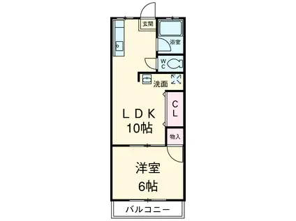 ルナ・シェンテⅡ(1LDK/2階)の間取り写真