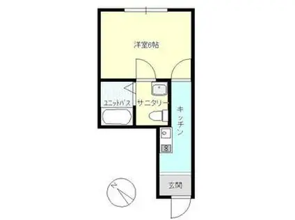 クーネル絹ケ丘(1K/2階)の間取り写真