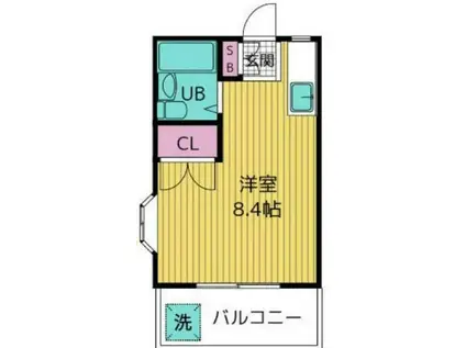 サンパーク三軒茶屋(ワンルーム/3階)の間取り写真