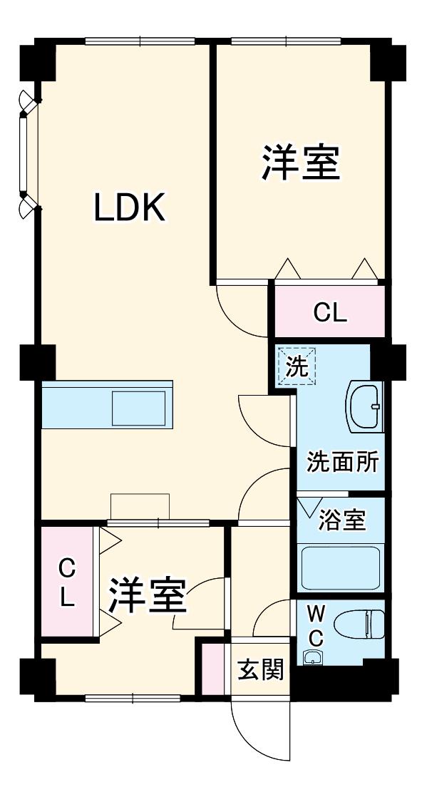 クレドール鷺沼(2LDK/3階)の間取り写真