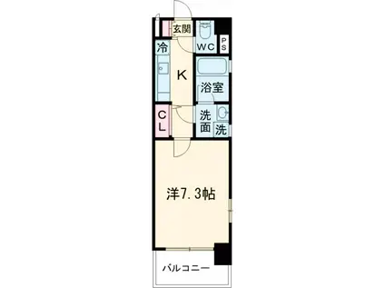 ピュアドームステーションサイト博多(1K/8階)の間取り写真