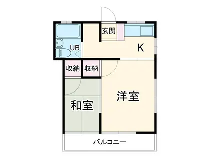 ホワイトドリーム(2K/2階)の間取り写真