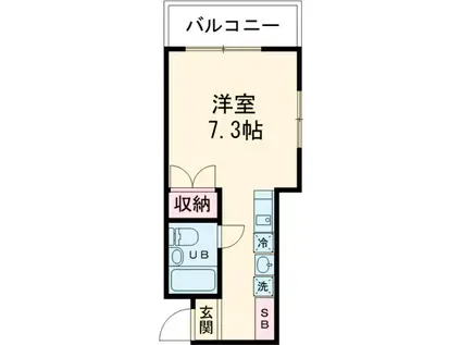 リバーサイドソメヤ(ワンルーム/2階)の間取り写真