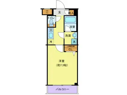 クレヴィスタ柴又(1K/2階)の間取り写真