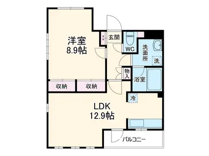 メゾンクレールHIYOSHI Ⅱ(1LDK/3階)の間取り写真