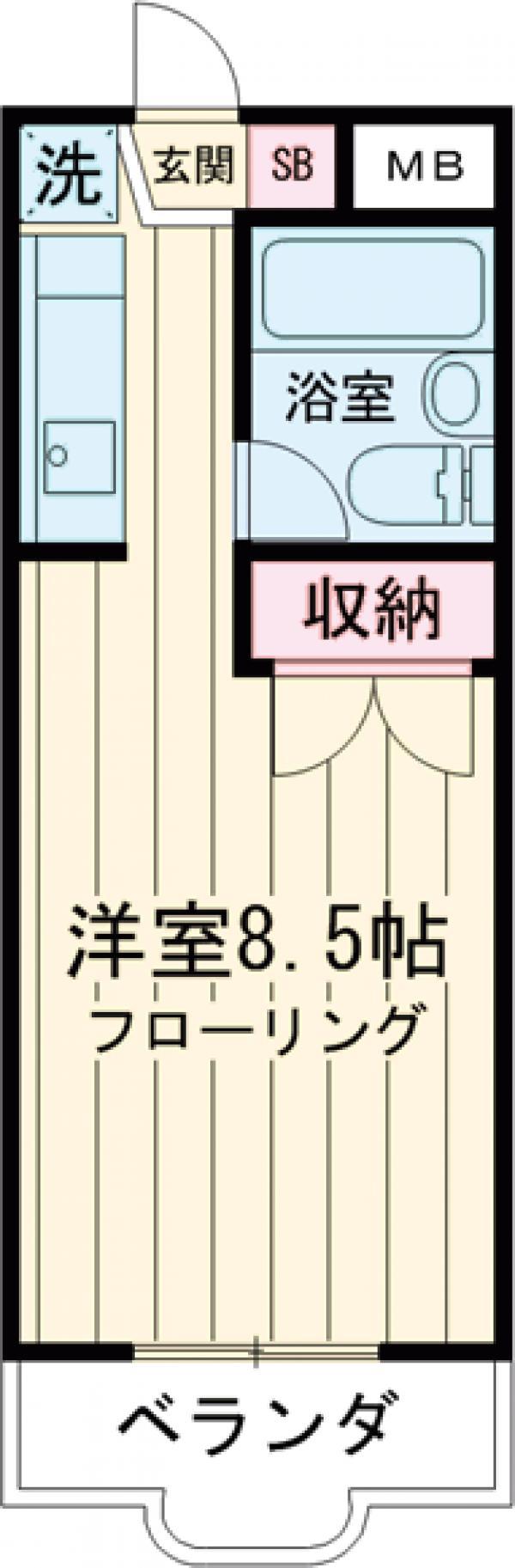 ゴールドファイブ成城(ワンルーム/2階)の間取り写真