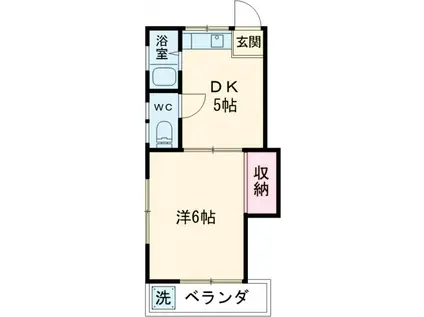 グリーンハウス(1DK/2階)の間取り写真