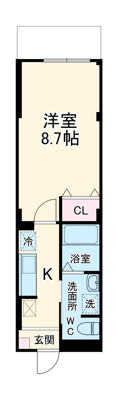 CHERRY HOUSE Ⅴ(1K/1階)の間取り写真