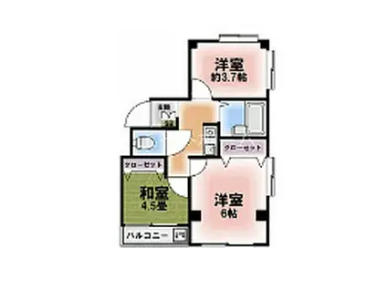 EIGHT BLOGーYOKOYAMAⅡ(3K/3階)の間取り写真