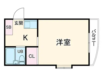 ライオンズマンションレディス汐路(1K/4階)の間取り写真