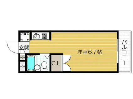 エスプライム新大阪2(ワンルーム/1階)の間取り写真