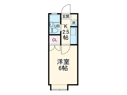 松野ハイツ2(1K/2階)の間取り写真