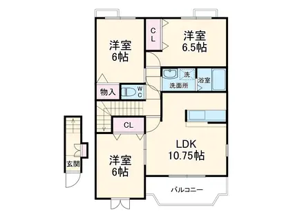 エスポアヒルズⅥ番館(3LDK/2階)の間取り写真