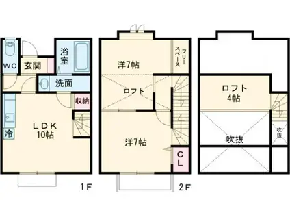 ＣＬＡＩＲ咲　Ｂ(2LDK)の間取り写真