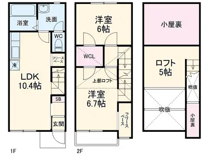 ＣＬＡＩＲ　ＪＵＮ(2LDK)の間取り写真