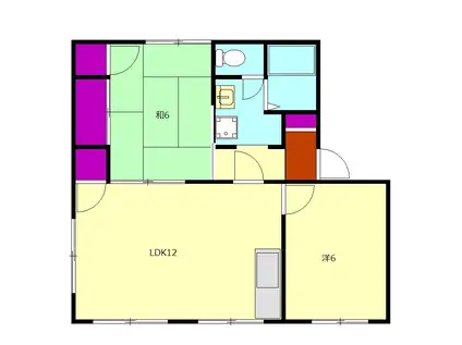 メゾン片山(2LDK/1階)の間取り写真