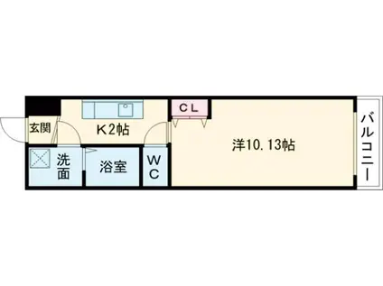 山陰本線 二条駅 徒歩19分 5階建 築9年(1K/3階)の間取り写真
