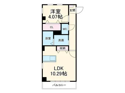 プレミアムキャッスル野並(1LDK/2階)の間取り写真