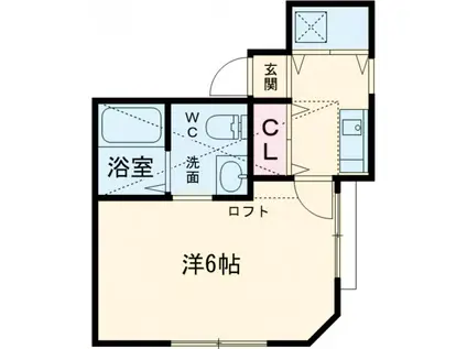 コーポ・鈴新(1K/2階)の間取り写真