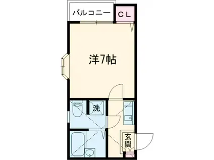 ピュア箱崎東壱番館(1SK/1階)の間取り写真