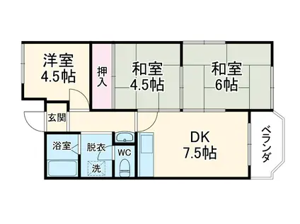大豊マンション(3DK/2階)の間取り写真