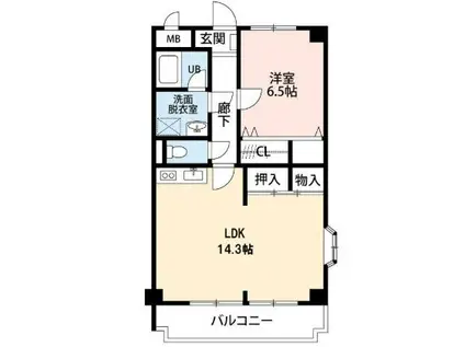 レジデンスHARUMI(1LDK/4階)の間取り写真