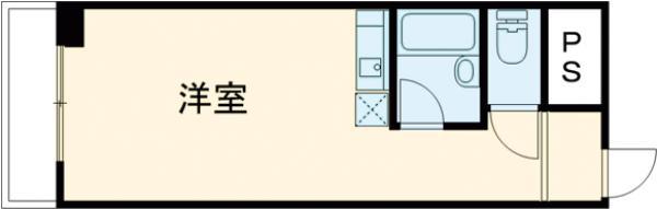 スカイプラザ笹塚(ワンルーム/3階)の間取り写真