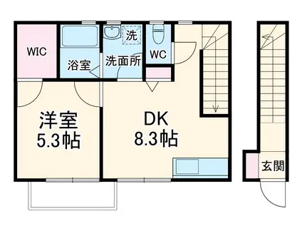 サントル・ヴィラージュ(1DK/2階)の間取り写真