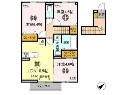 D-ROOM二宮(3LDK/2階)の間取り写真