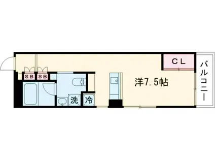 FULLEA世田谷3(ワンルーム/3階)の間取り写真