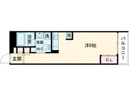 FULLEA世田谷3(ワンルーム/3階)の間取り写真