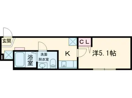 ブラン堀切菖蒲園(1K/1階)の間取り写真