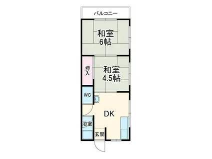 豊南ハイツ(2DK/3階)の間取り写真