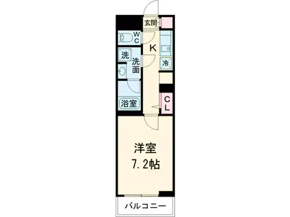 クレストコート綾瀬(1K/4階)の間取り写真
