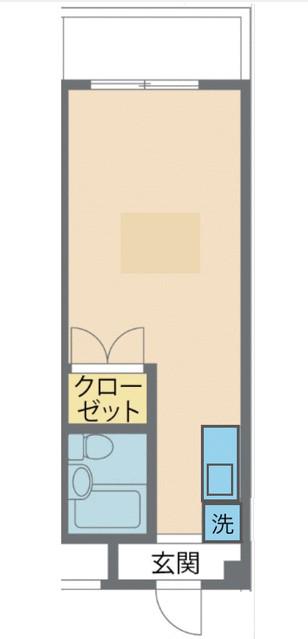 ポルシェ矢部Ⅱ(ワンルーム/3階)の間取り写真