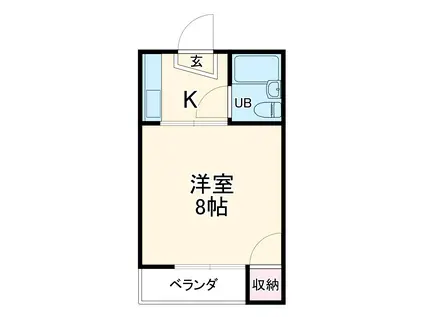 東栄コーポ(1K/1階)の間取り写真