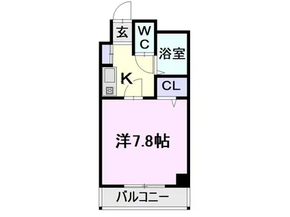 ロイヤルピジョン八田(1K/3階)の間取り写真