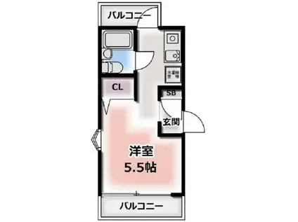 EIGHT BLOGーKOYASUⅠ(ワンルーム/1階)の間取り写真