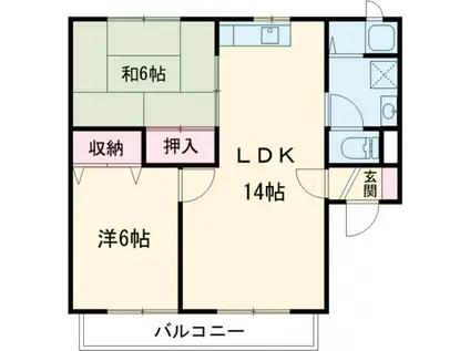 モンタフォン(2LDK/2階)の間取り写真