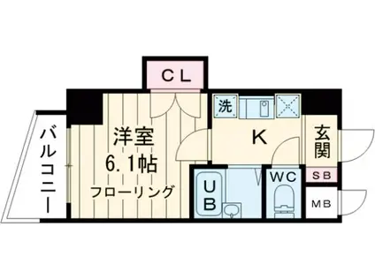 ステージファースト三宿(1K/2階)の間取り写真