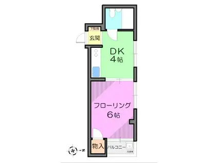 松本コーポ(1DK/3階)の間取り写真