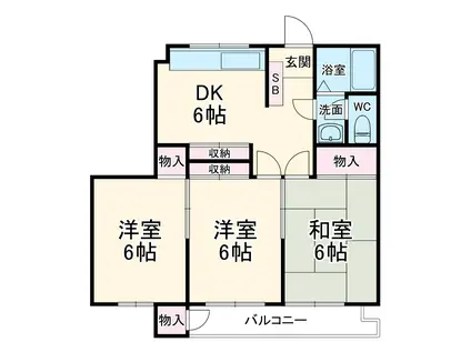 ミキハウスⅡ(3DK/4階)の間取り写真