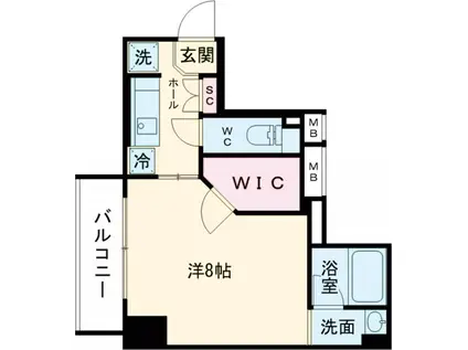 プラウドフラット錦糸町Ⅱ(1K/2階)の間取り写真
