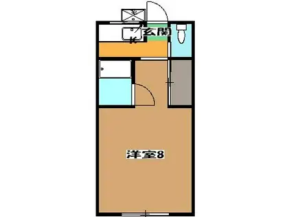 ミドリ荘(1K/1階)の間取り写真