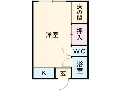 加藤荘(ワンルーム/1階)の間取り写真