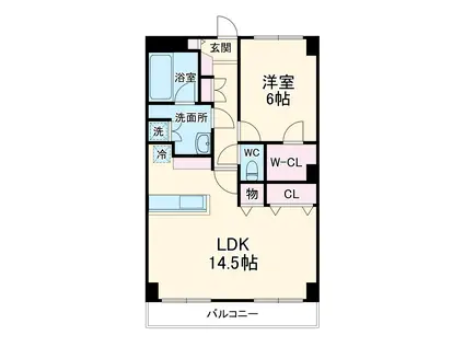 リレント谷塚(1LDK/4階)の間取り写真