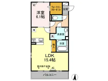 シクリア丸ノ内(1LDK/3階)の間取り写真