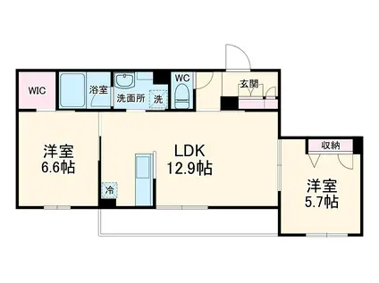 ソレイユ湘南Ⅵ(2LDK/2階)の間取り写真